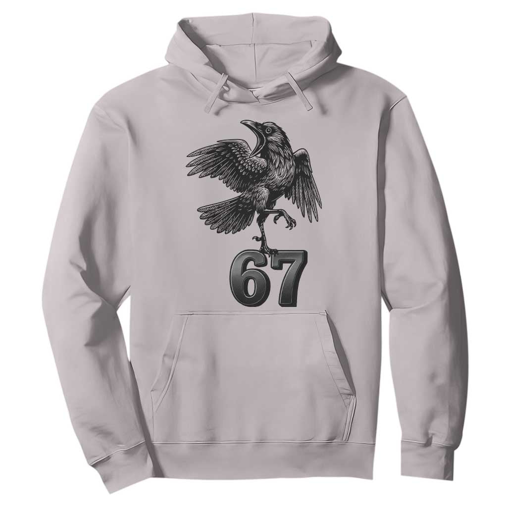 Funny Raven Brainrot Six Seven Meme Gift Hoodie TS12 Ice Gray Print Your Wear