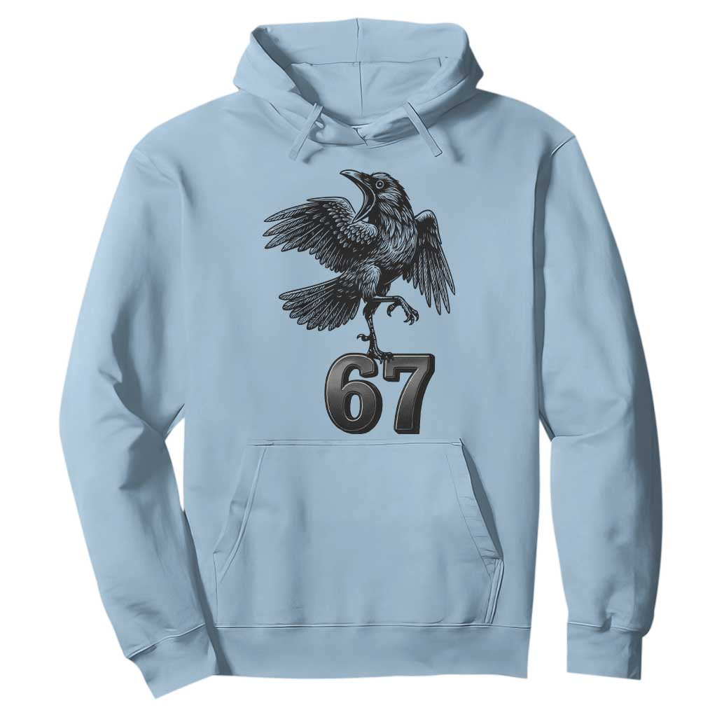 Funny Raven Brainrot Six Seven Meme Gift Hoodie TS12 Light Blue Print Your Wear