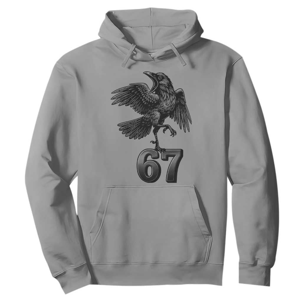 Funny Raven Brainrot Six Seven Meme Gift Hoodie TS12 Sport Gray Print Your Wear