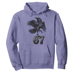 Funny Raven Brainrot Six Seven Meme Gift Hoodie TS12 Violet Print Your Wear