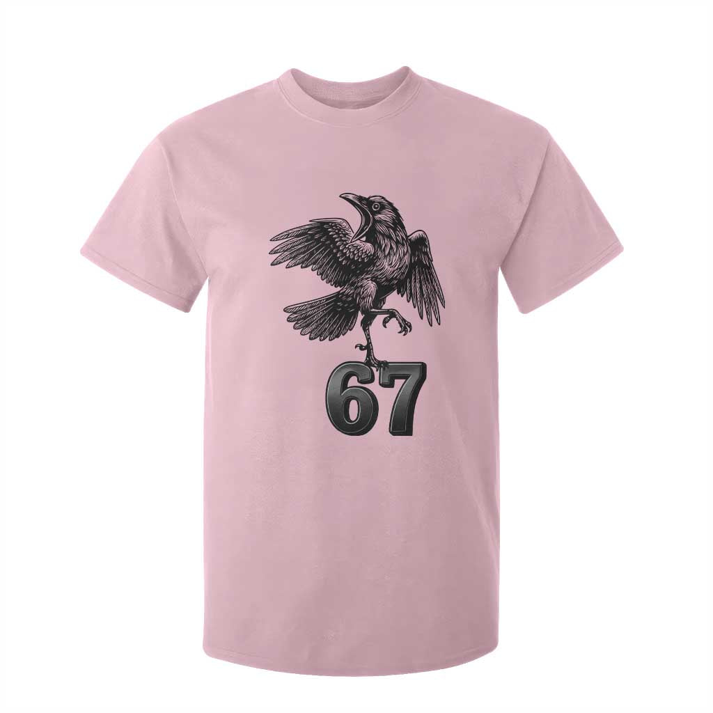 Funny Raven Brainrot Six Seven Meme Gift T Shirt For Kid TS12 Light Pink Print Your Wear