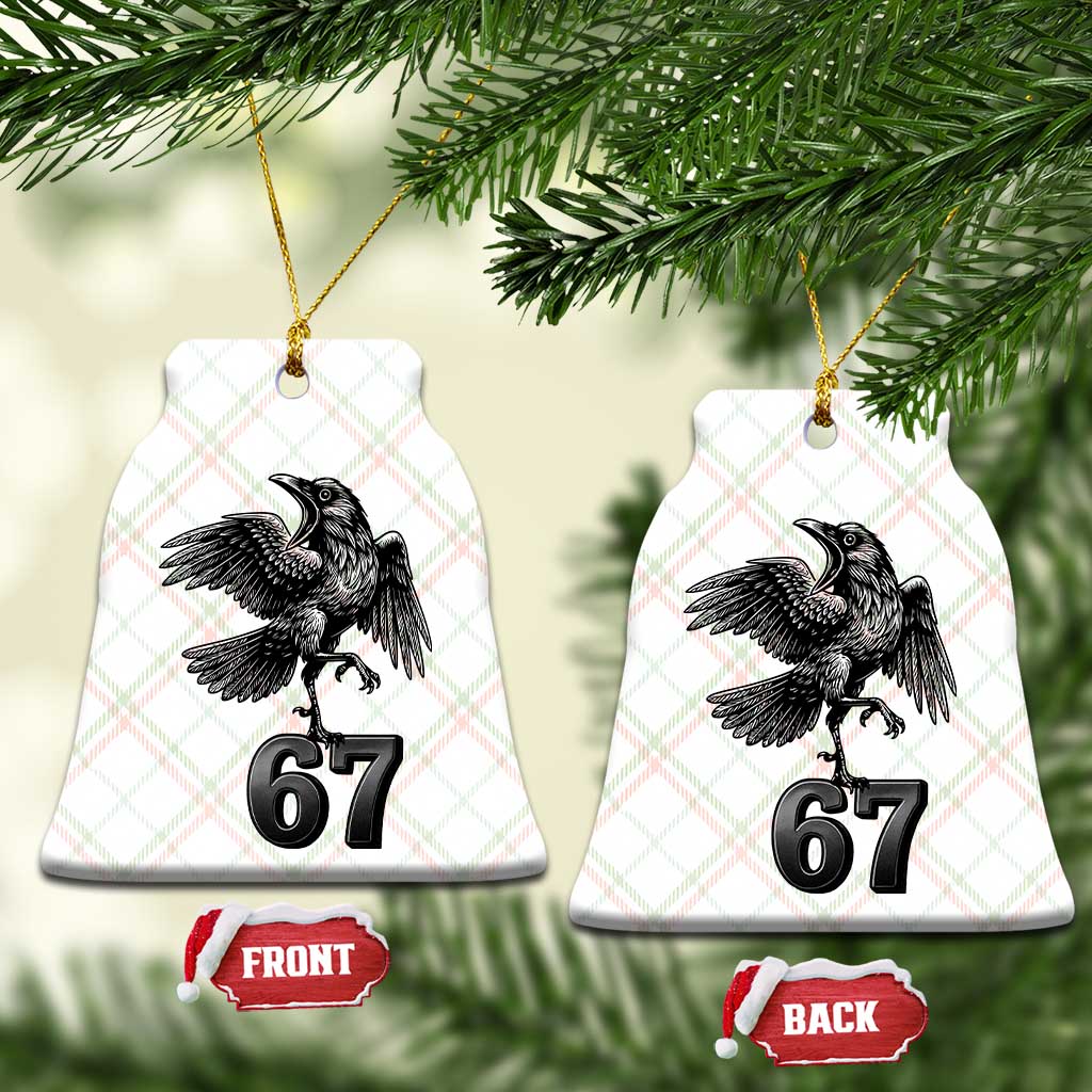 Funny Raven Brainrot Six Seven Meme Gift Ceramic Ornament TS12 Print Your Wear