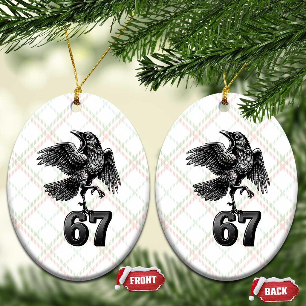 Funny Raven Brainrot Six Seven Meme Gift Ceramic Ornament TS12 Print Your Wear