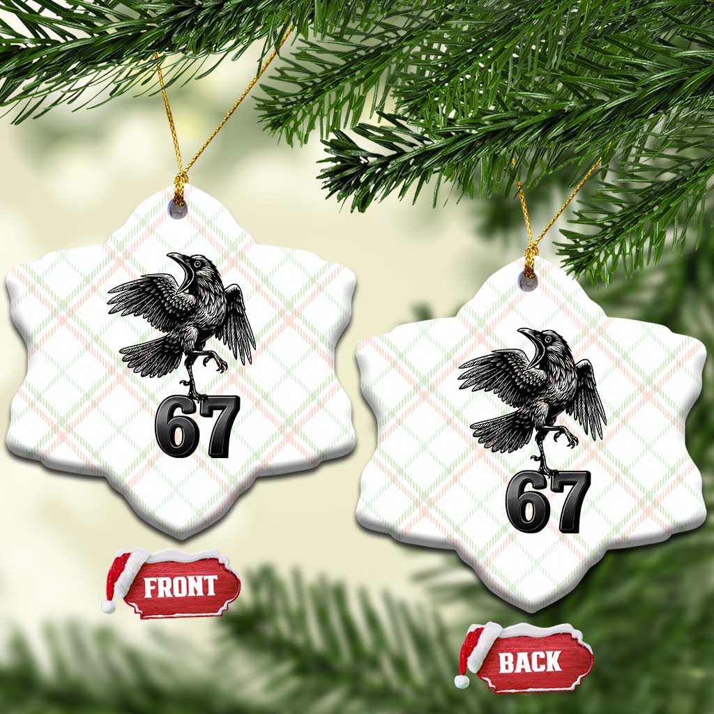 Funny Raven Brainrot Six Seven Meme Gift Ceramic Ornament TS12 Print Your Wear
