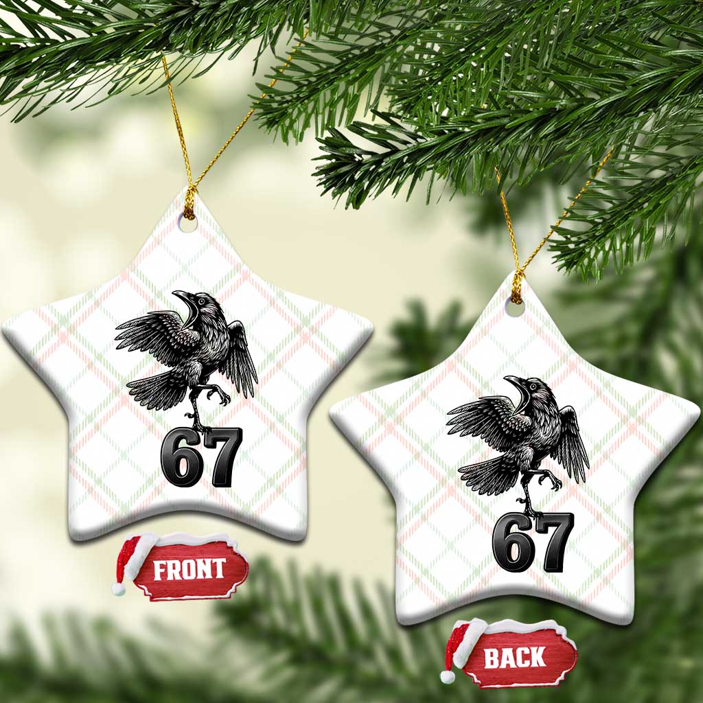 Funny Raven Brainrot Six Seven Meme Gift Ceramic Ornament TS12 Print Your Wear