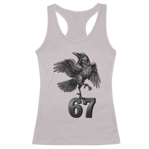Funny Raven Brainrot Six Seven Meme Gift Racerback Tank Top TS12 Ice Gray Print Your Wear