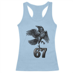 Funny Raven Brainrot Six Seven Meme Gift Racerback Tank Top TS12 Light Blue Print Your Wear