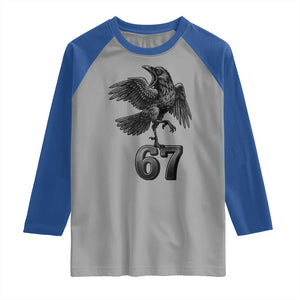 Funny Raven Brainrot Six Seven Meme Gift Raglan Shirt TS12 Sport Gray Royal Print Your Wear
