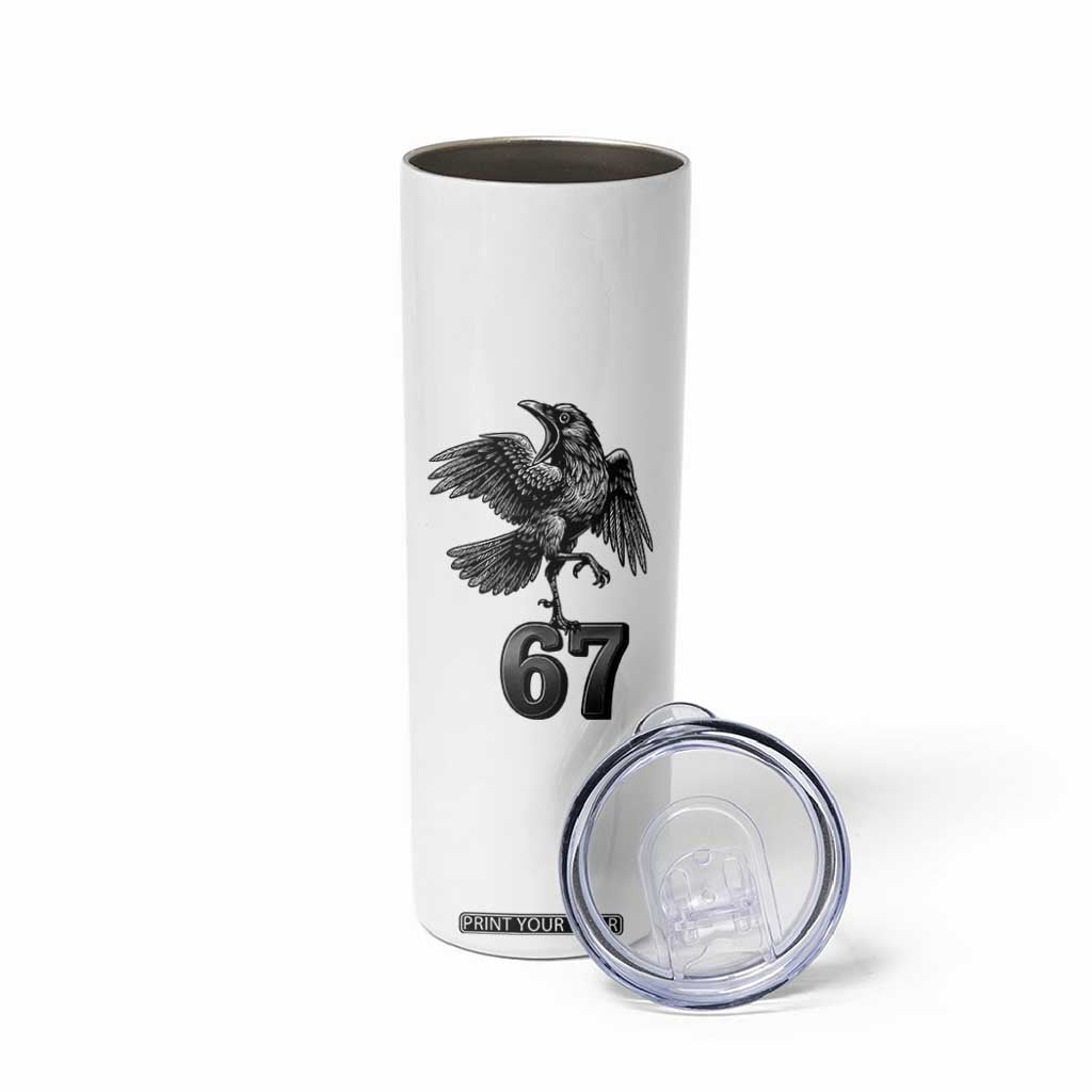 Funny Raven Brainrot Six Seven Meme Gift Skinny Tumbler TS12 Print Your Wear