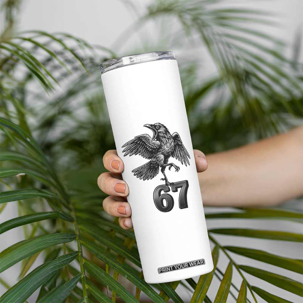 Funny Raven Brainrot Six Seven Meme Gift Skinny Tumbler TS12 Print Your Wear
