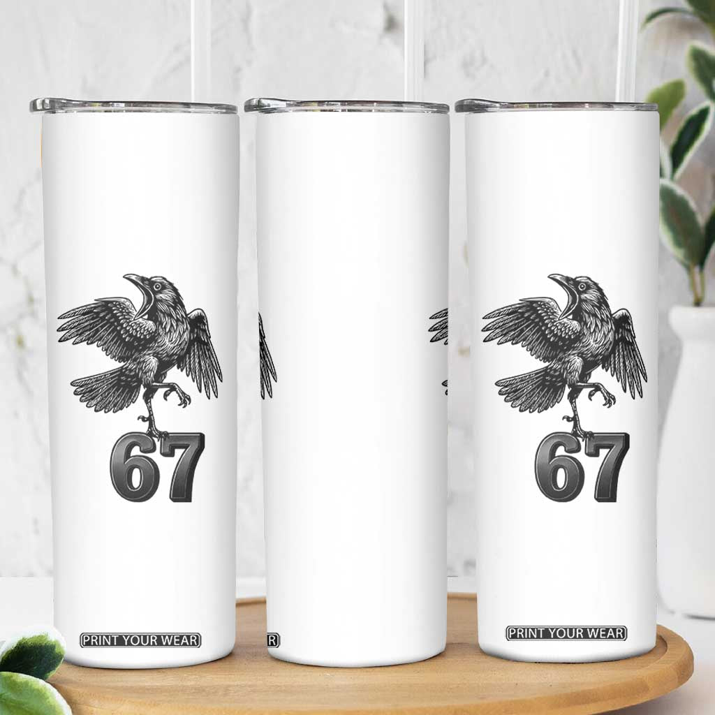 Funny Raven Brainrot Six Seven Meme Gift Skinny Tumbler TS12 Print Your Wear