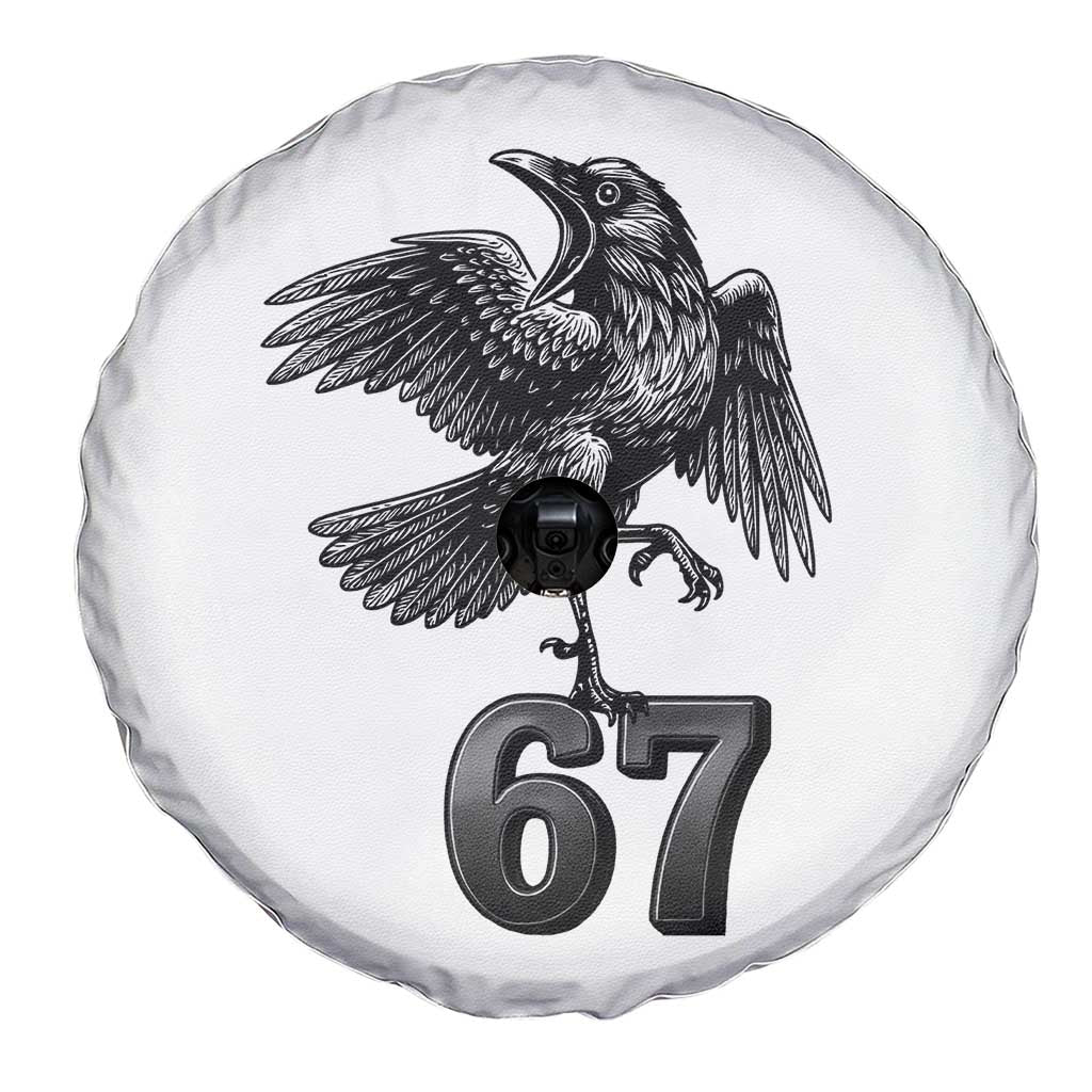 Funny Raven Brainrot Six Seven Meme Gift Spare Tire Cover TS12 Print Your Wear