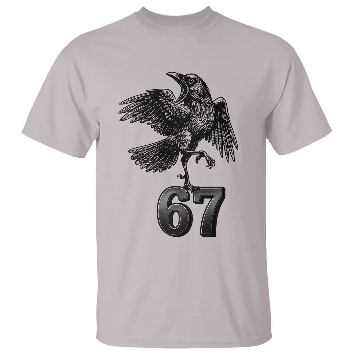 Funny Raven Brainrot Six Seven Meme Gift T Shirt TS12 Ice Gray Print Your Wear