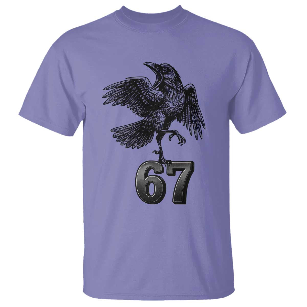 Funny Raven Brainrot Six Seven Meme Gift T Shirt TS12 Violet Print Your Wear