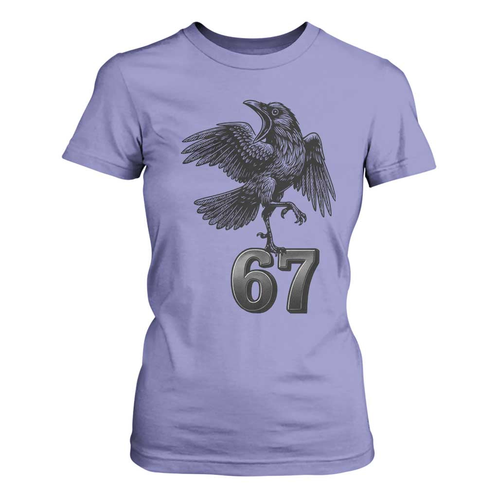 Funny Raven Brainrot Six Seven Meme Gift T Shirt For Women TS12 Violet Print Your Wear