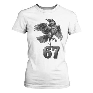 Funny Raven Brainrot Six Seven Meme Gift T Shirt For Women TS12 White Print Your Wear