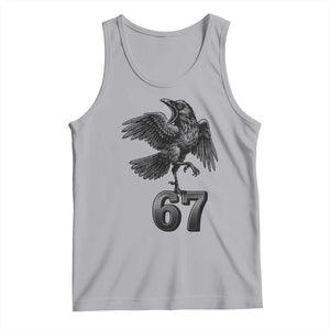Funny Raven Brainrot Six Seven Meme Gift Tank Top TS12 Athletic Heather Print Your Wear