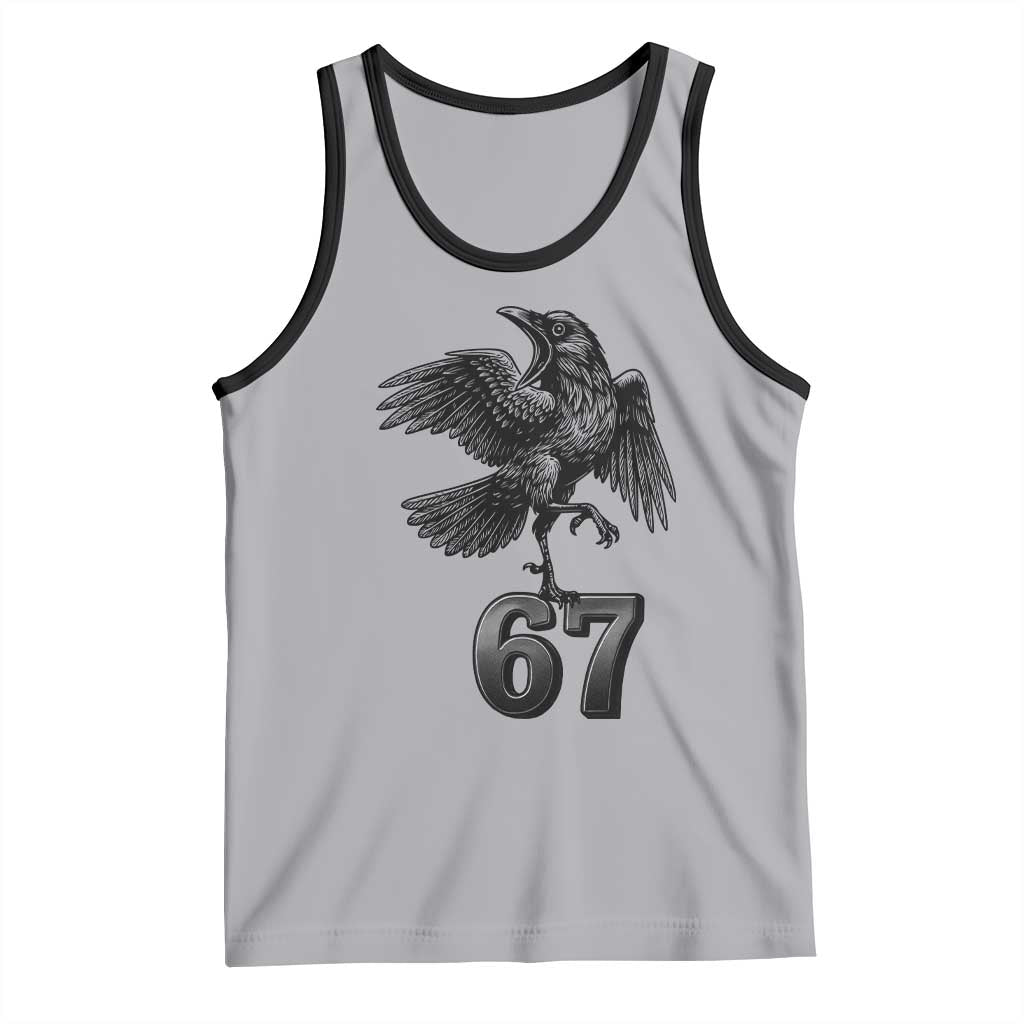 Funny Raven Brainrot Six Seven Meme Gift Tank Top TS12 Athletic Heather Black Print Your Wear