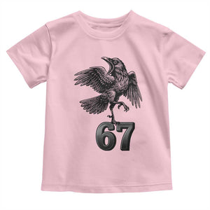 Funny Raven Brainrot Six Seven Meme Gift Toddler T Shirt TS12 Light Pink Print Your Wear