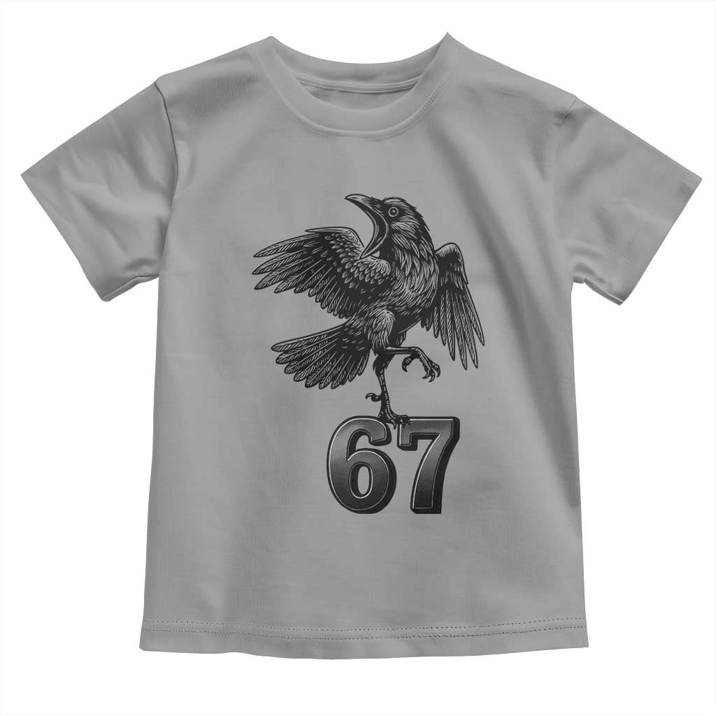Funny Raven Brainrot Six Seven Meme Gift Toddler T Shirt TS12 Sport Gray Print Your Wear
