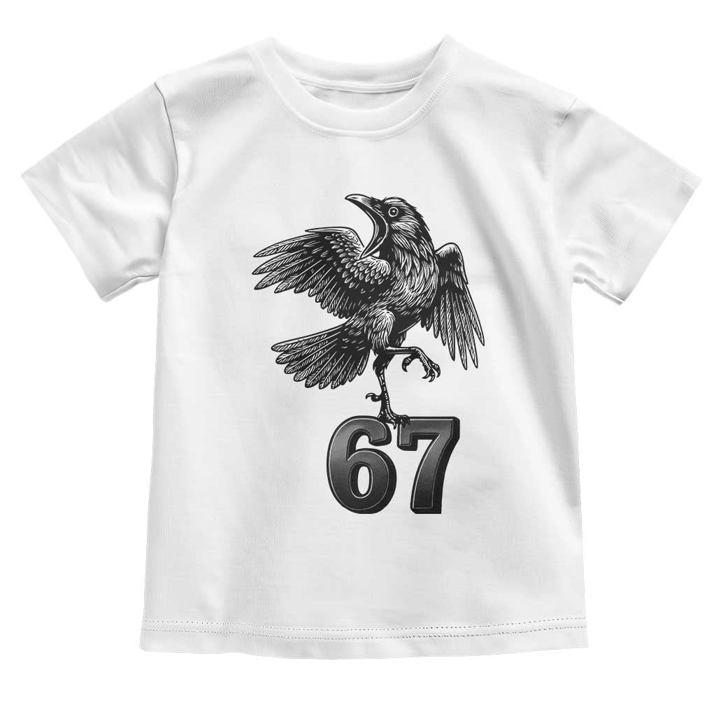 Funny Raven Brainrot Six Seven Meme Gift Toddler T Shirt TS12 White Print Your Wear