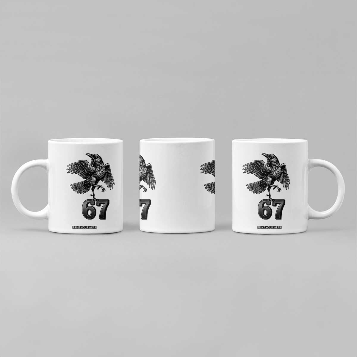 Funny Raven Brainrot Six Seven Meme Gift Coffee Mug TS12 Print Your Wear