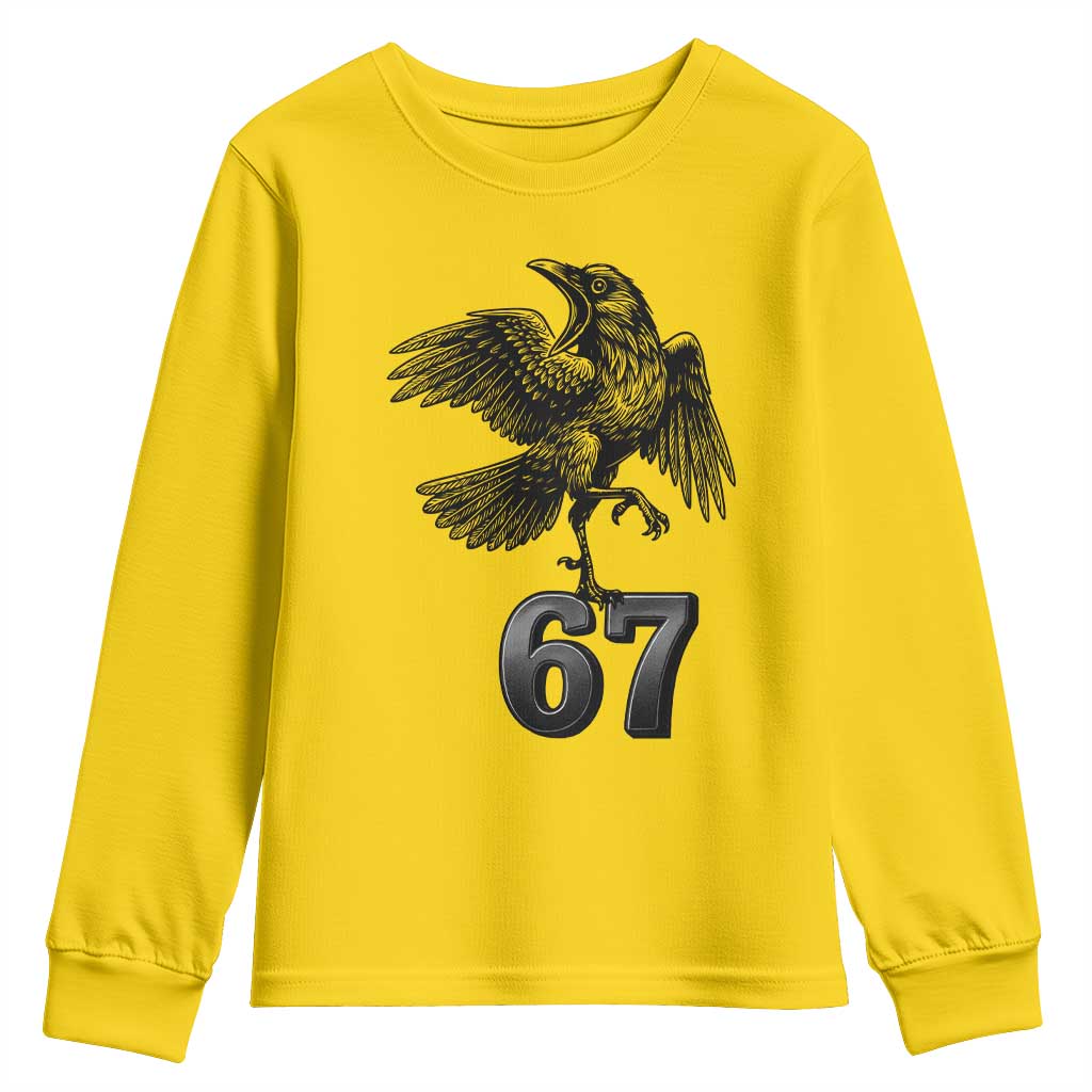 Funny Raven Brainrot Six Seven Meme Gift Youth Sweatshirt TS12 Daisy Print Your Wear