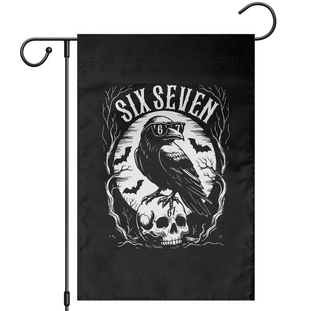 Gothic Raven Brainrot Six Seven Garden Flag Gen Z Alpha Gift TS12 Black Print Your Wear