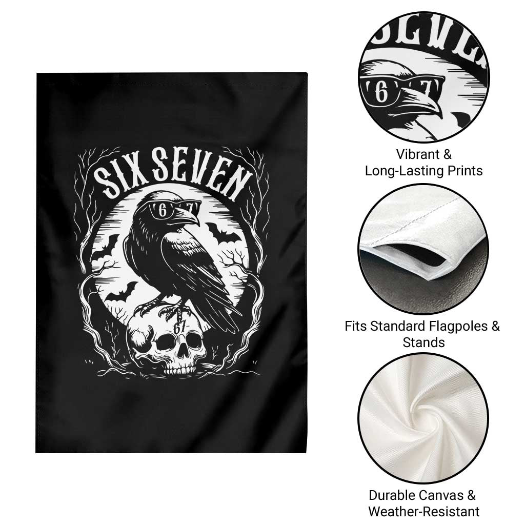 Gothic Raven Brainrot Six Seven Garden Flag Gen Z Alpha Gift TS12 Print Your Wear