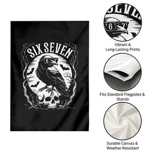Gothic Raven Brainrot Six Seven Garden Flag Gen Z Alpha Gift TS12 Print Your Wear