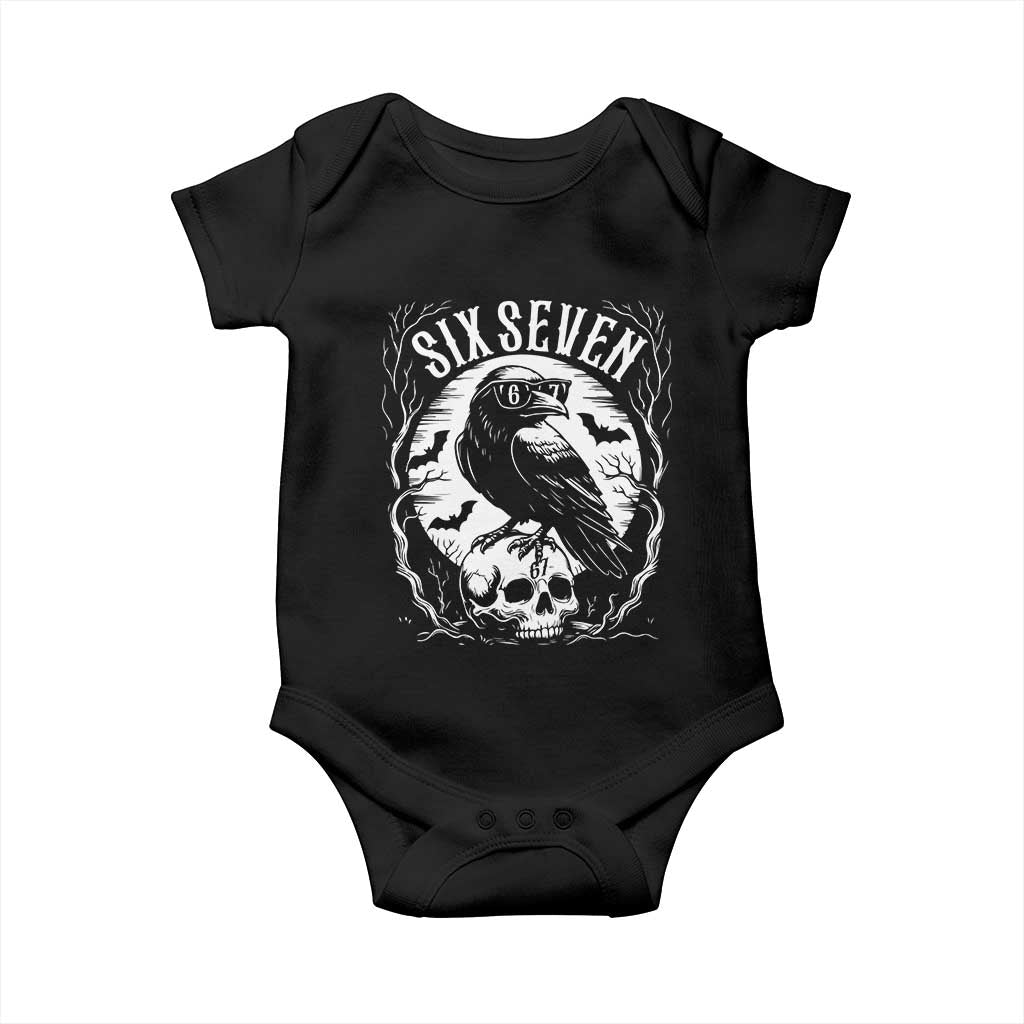 Gothic Raven Brainrot Six Seven Baby Onesie Gen Z Alpha Gift TS12 Black Print Your Wear