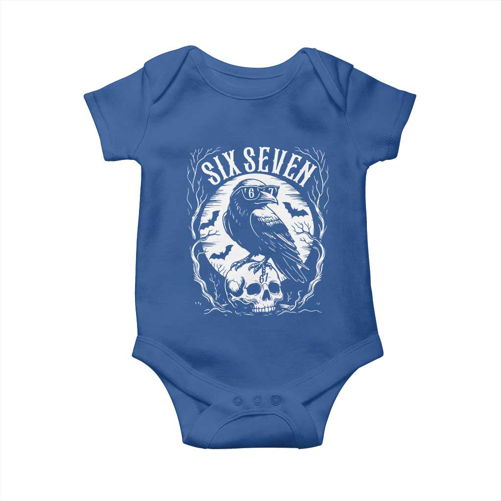 Gothic Raven Brainrot Six Seven Baby Onesie Gen Z Alpha Gift TS12 Royal Blue Print Your Wear