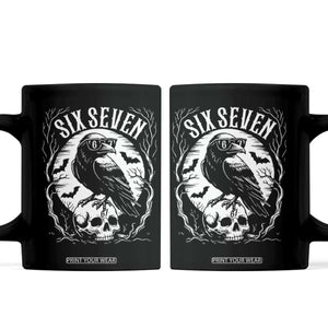 Gothic Raven Brainrot Six Seven Coffee Mug Gen Z Alpha Gift TS12 Black Print Your Wear