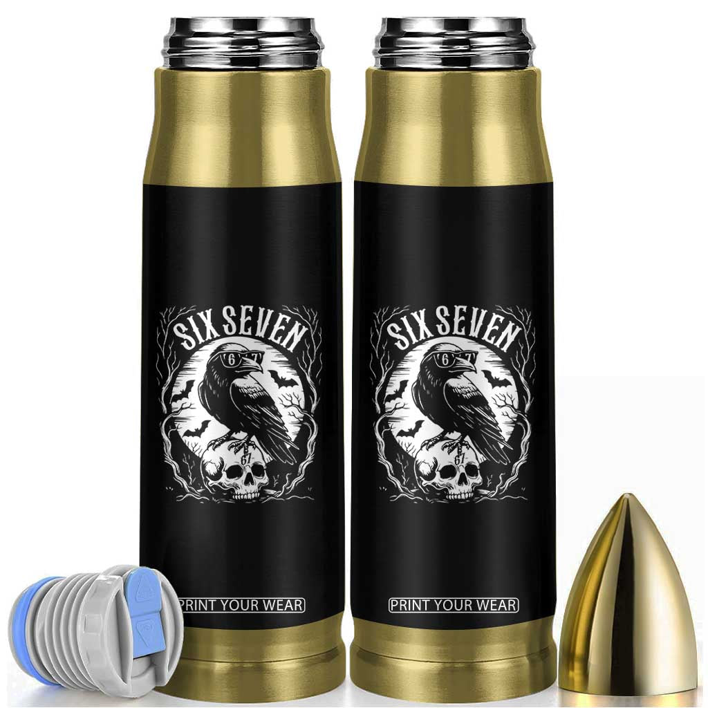 Gothic Raven Brainrot Six Seven Bullet Tumbler Gen Z Alpha Gift TS12 Black Print Your Wear