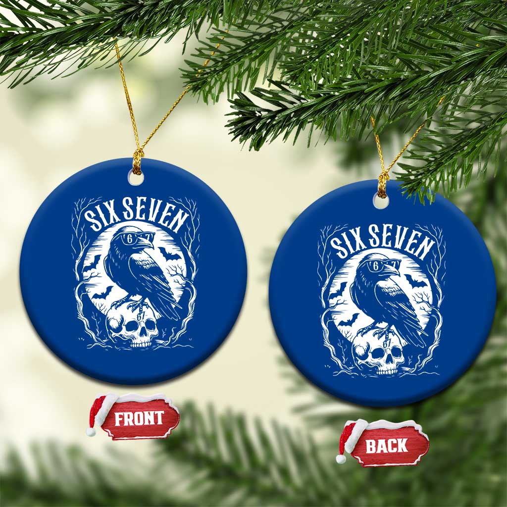 Gothic Raven Brainrot Six Seven Ceramic Ornament Gen Z Alpha Gift TS12 1pc Blue Print Your Wear