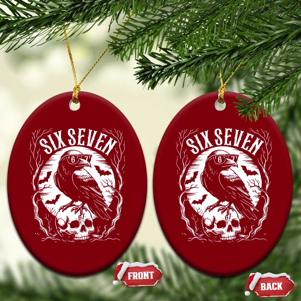 Gothic Raven Brainrot Six Seven Ceramic Ornament Gen Z Alpha Gift TS12 Print Your Wear