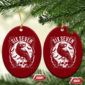 Gothic Raven Brainrot Six Seven Ceramic Ornament Gen Z Alpha Gift TS12 Print Your Wear
