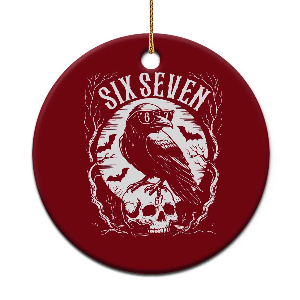 Gothic Raven Brainrot Six Seven Ceramic Ornament Gen Z Alpha Gift TS12 1pc Red Print Your Wear