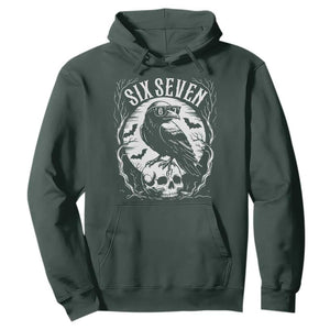 Gothic Raven Brainrot Six Seven Hoodie Gen Z Alpha Gift TS12 Dark Forest Green Print Your Wear