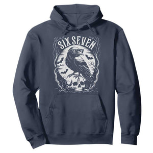 Gothic Raven Brainrot Six Seven Hoodie Gen Z Alpha Gift TS12 Navy Print Your Wear
