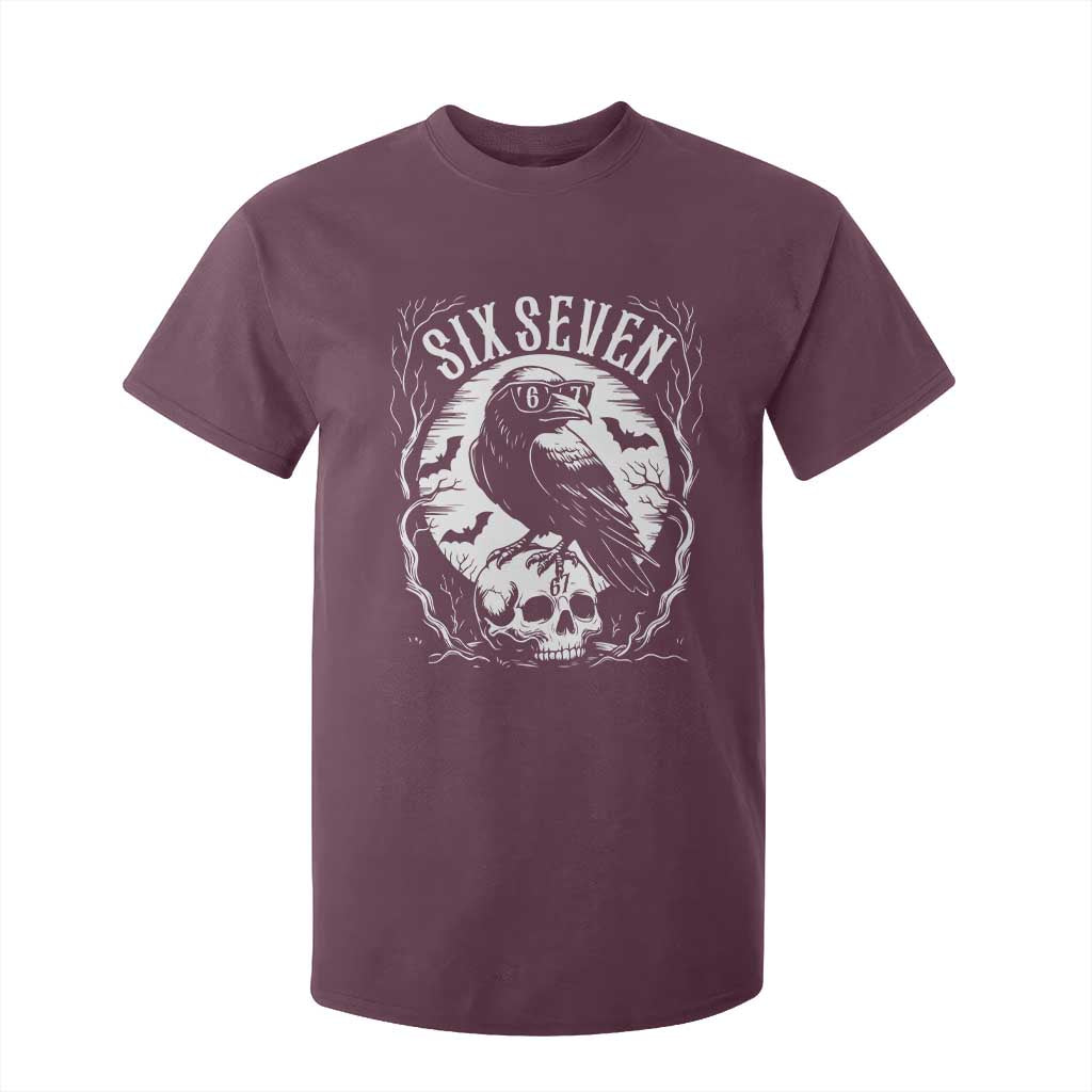 Gothic Raven Brainrot Six Seven T Shirt For Kid Gen Z Alpha Gift TS12 Maroon Print Your Wear