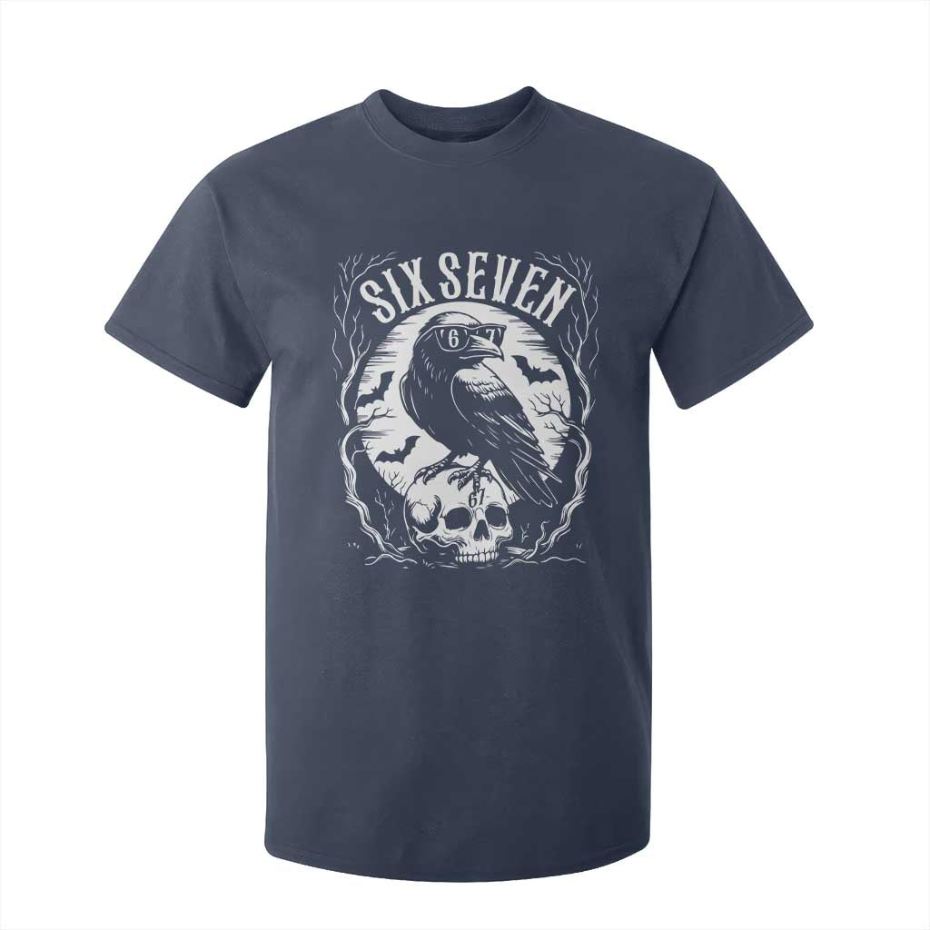Gothic Raven Brainrot Six Seven T Shirt For Kid Gen Z Alpha Gift TS12 Navy Print Your Wear