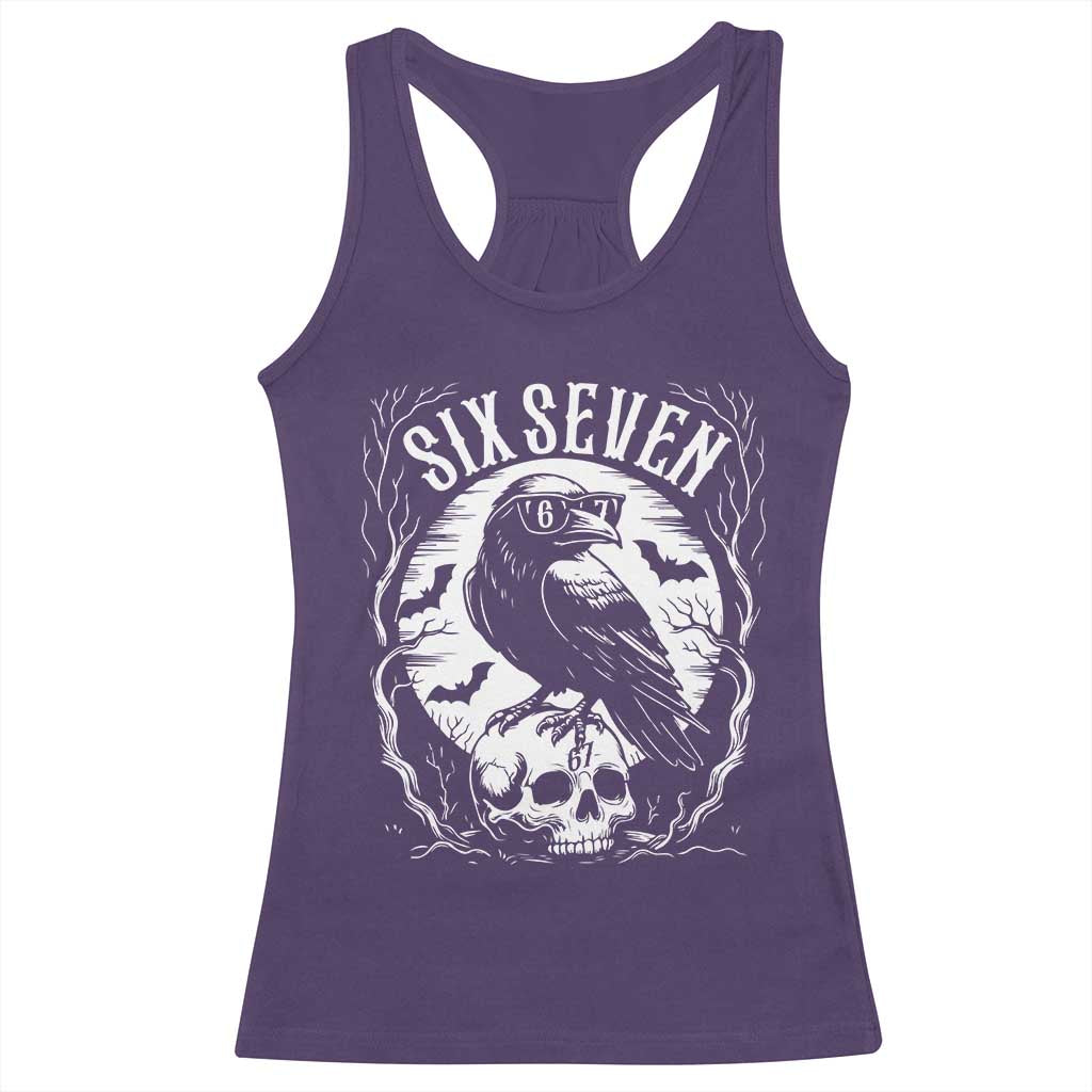 Gothic Raven Brainrot Six Seven Racerback Tank Top Gen Z Alpha Gift TS12 Purple Print Your Wear