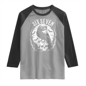 Gothic Raven Brainrot Six Seven Raglan Shirt Gen Z Alpha Gift TS12 Sport Gray Black Print Your Wear