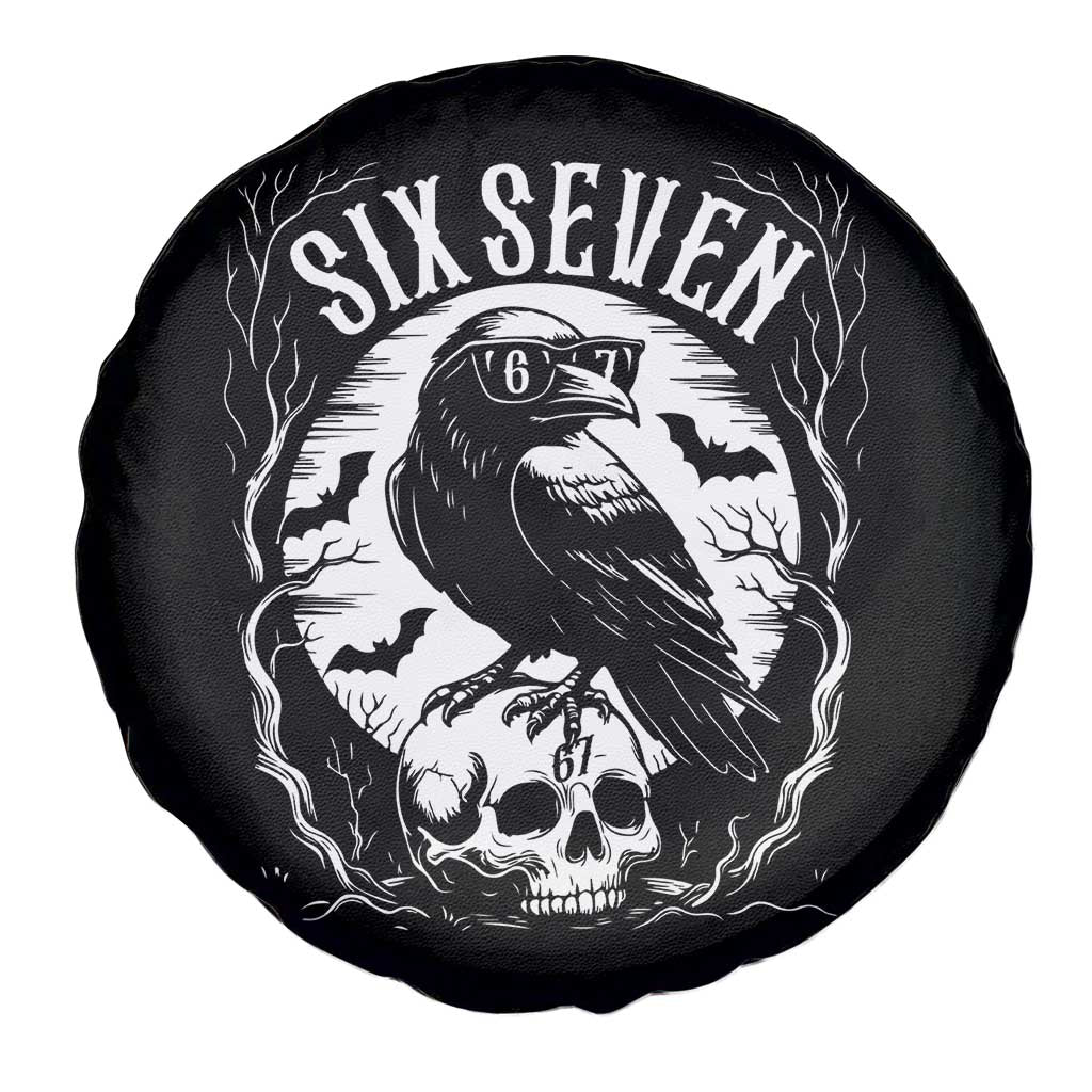 Gothic Raven Brainrot Six Seven Spare Tire Cover Gen Z Alpha Gift TS12 Print Your Wear