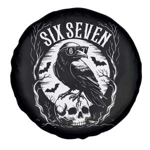 Gothic Raven Brainrot Six Seven Spare Tire Cover Gen Z Alpha Gift TS12 Print Your Wear