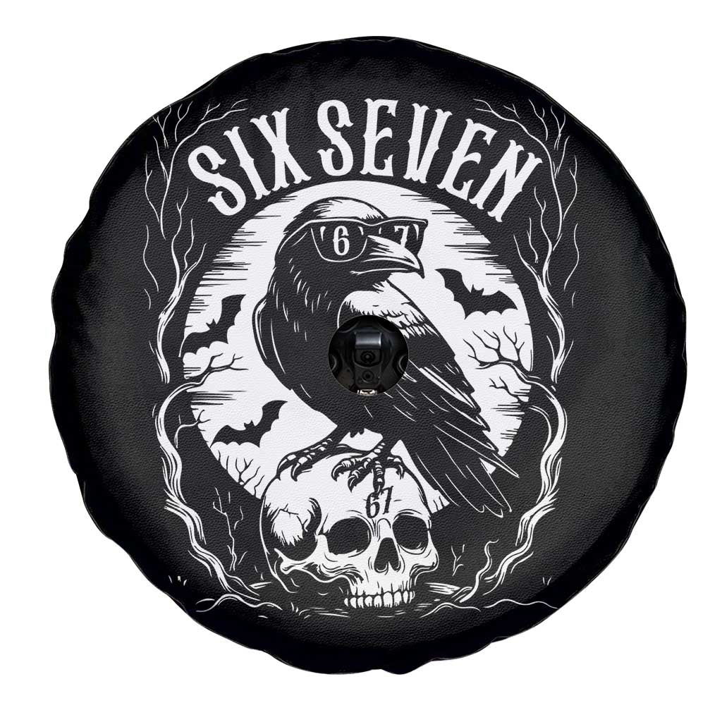 Gothic Raven Brainrot Six Seven Spare Tire Cover Gen Z Alpha Gift TS12 Print Your Wear