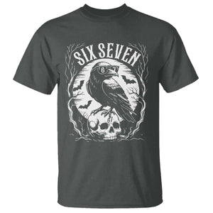 Gothic Raven Brainrot Six Seven T Shirt Gen Z Alpha Gift TS12 Dark Heather Print Your Wear