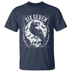 Gothic Raven Brainrot Six Seven T Shirt Gen Z Alpha Gift TS12 Navy Print Your Wear
