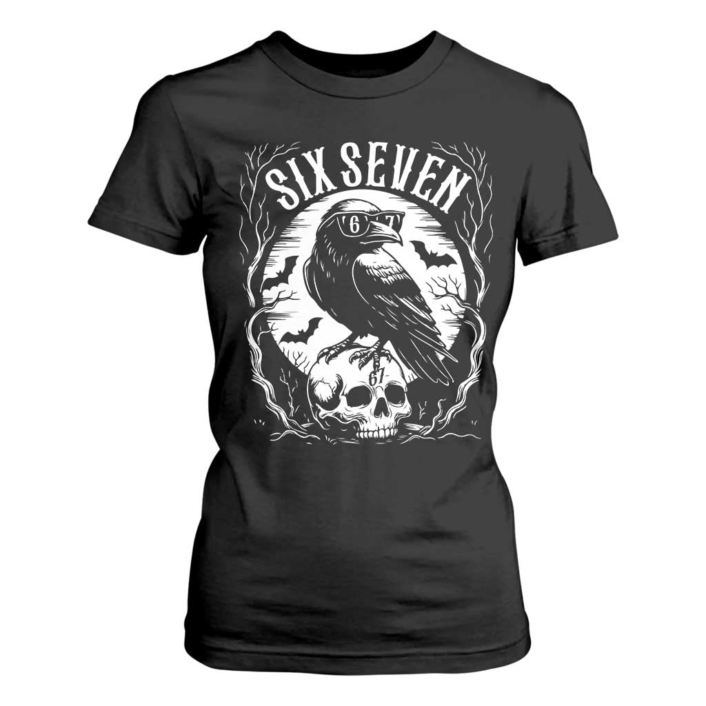 Gothic Raven Brainrot Six Seven T Shirt For Women Gen Z Alpha Gift TS12 Black Print Your Wear